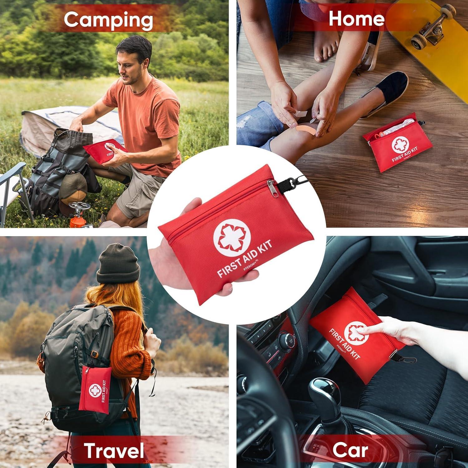 image:imagePTEROMY 150 Piece Mini First Aid Kit Portable Small Emergency Kits Compact 1st Aid Kit for Car Travel Home Camping Outdoor Hiking150PCS