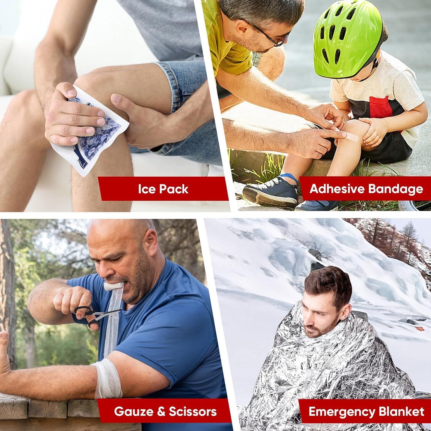 image:imagePTEROMY 150 Piece Mini First Aid Kit Portable Small Emergency Kits Compact 1st Aid Kit for Car Travel Home Camping Outdoor Hiking300PCS