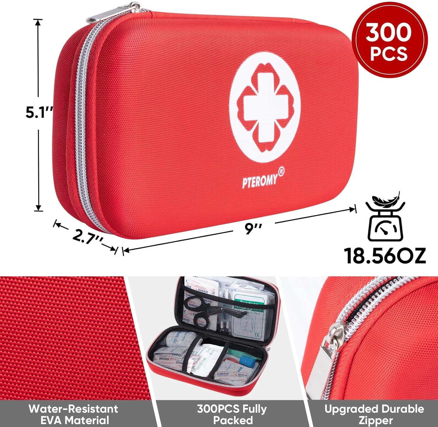 image:imagePTEROMY 150 Piece Mini First Aid Kit Portable Small Emergency Kits Compact 1st Aid Kit for Car Travel Home Camping Outdoor Hiking300PCS