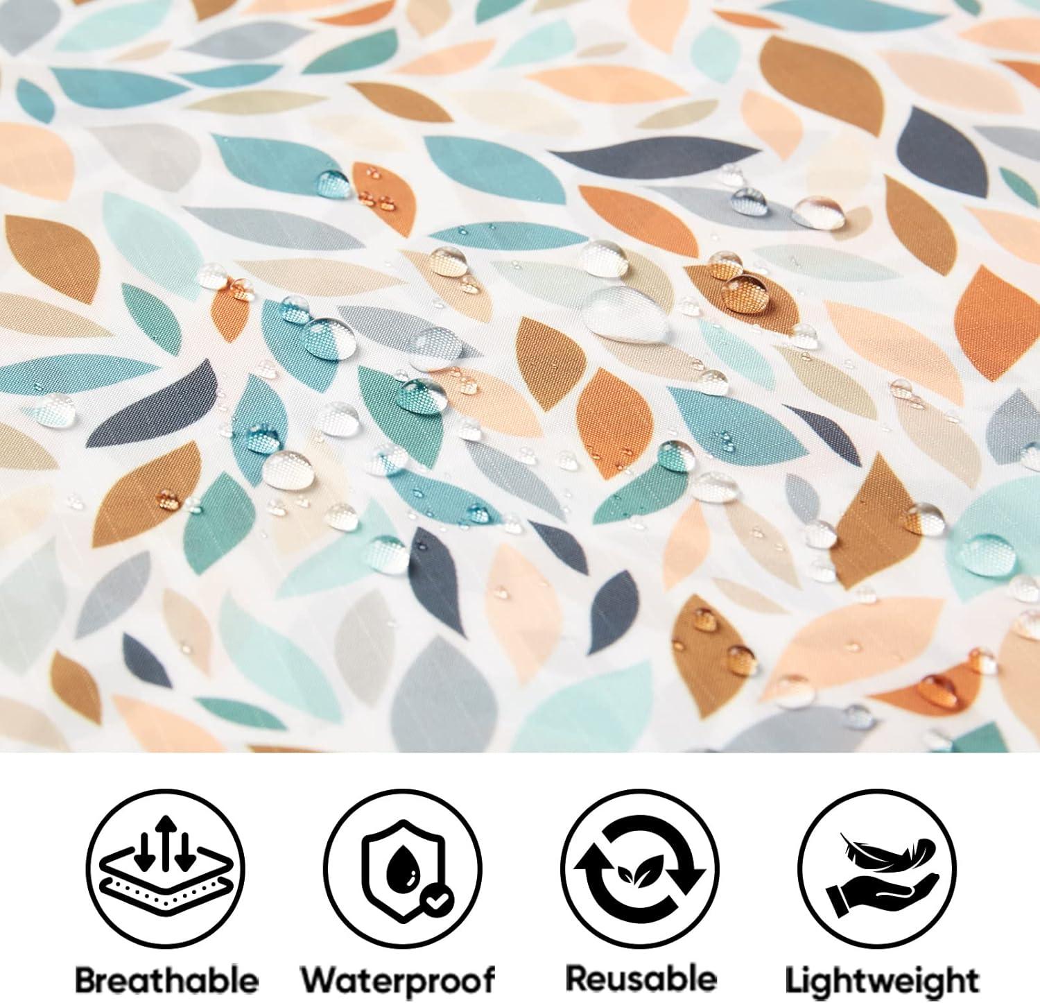 image:imagePTEROMY 3in1 Hooded Rain Poncho for Adult with Pocket Waterproof Lightweight Unisex Raincoat for Hiking Camping EmergencyMosaic 14 Zipper