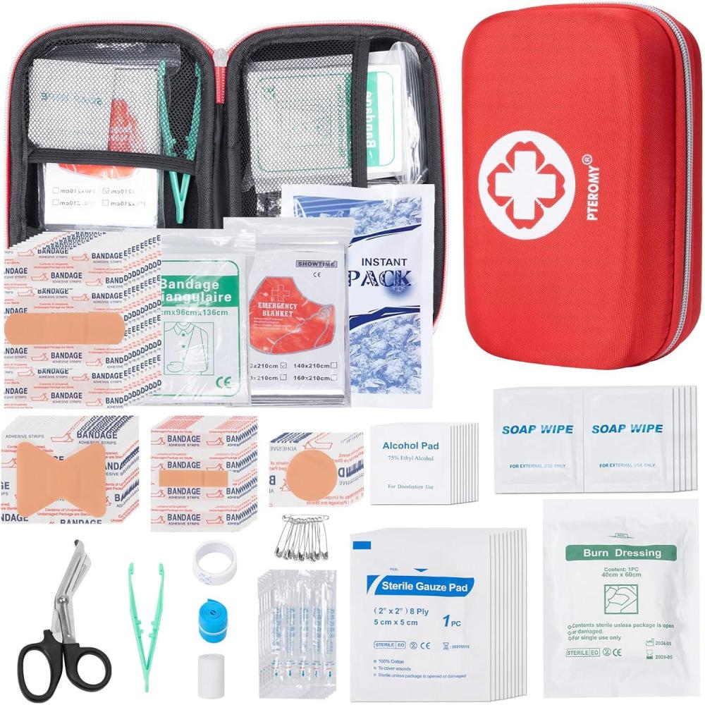 image:imagePTEROMY 150 Piece Mini First Aid Kit Portable Small Emergency Kits Compact 1st Aid Kit for Car Travel Home Camping Outdoor Hiking300PCS