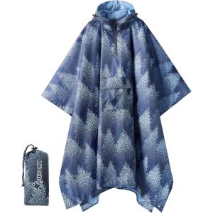 image:imagePTEROMY 3in1 Hooded Rain Poncho for Adult with Pocket Waterproof Lightweight Unisex Raincoat for Hiking Camping EmergencyFrost Abies 14 Zipper