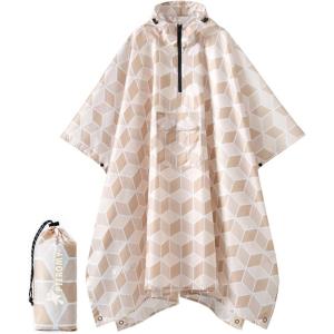 image:imagePTEROMY 3in1 Hooded Rain Poncho for Adult with Pocket Waterproof Lightweight Unisex Raincoat for Hiking Camping EmergencyParallelogram 14 Zipper