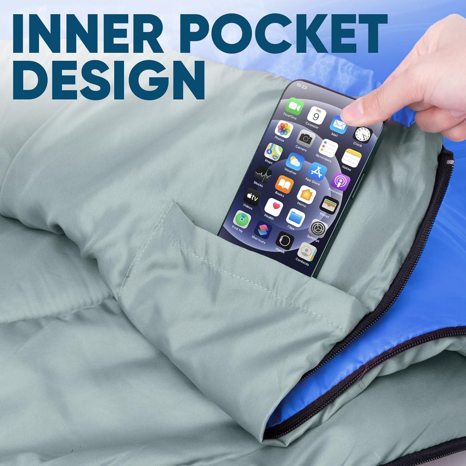 image:imagePTEROMY Hooded Rain Poncho for Adult with Pocket and Zipper Sleeping Bags for Adult