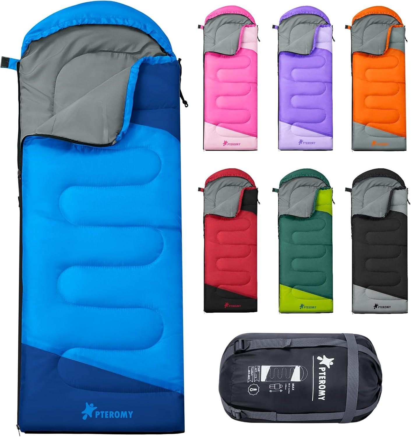 image:imagePTEROMY Hooded Rain Poncho for Adult with Pocket and Zipper Sleeping Bags for Adult