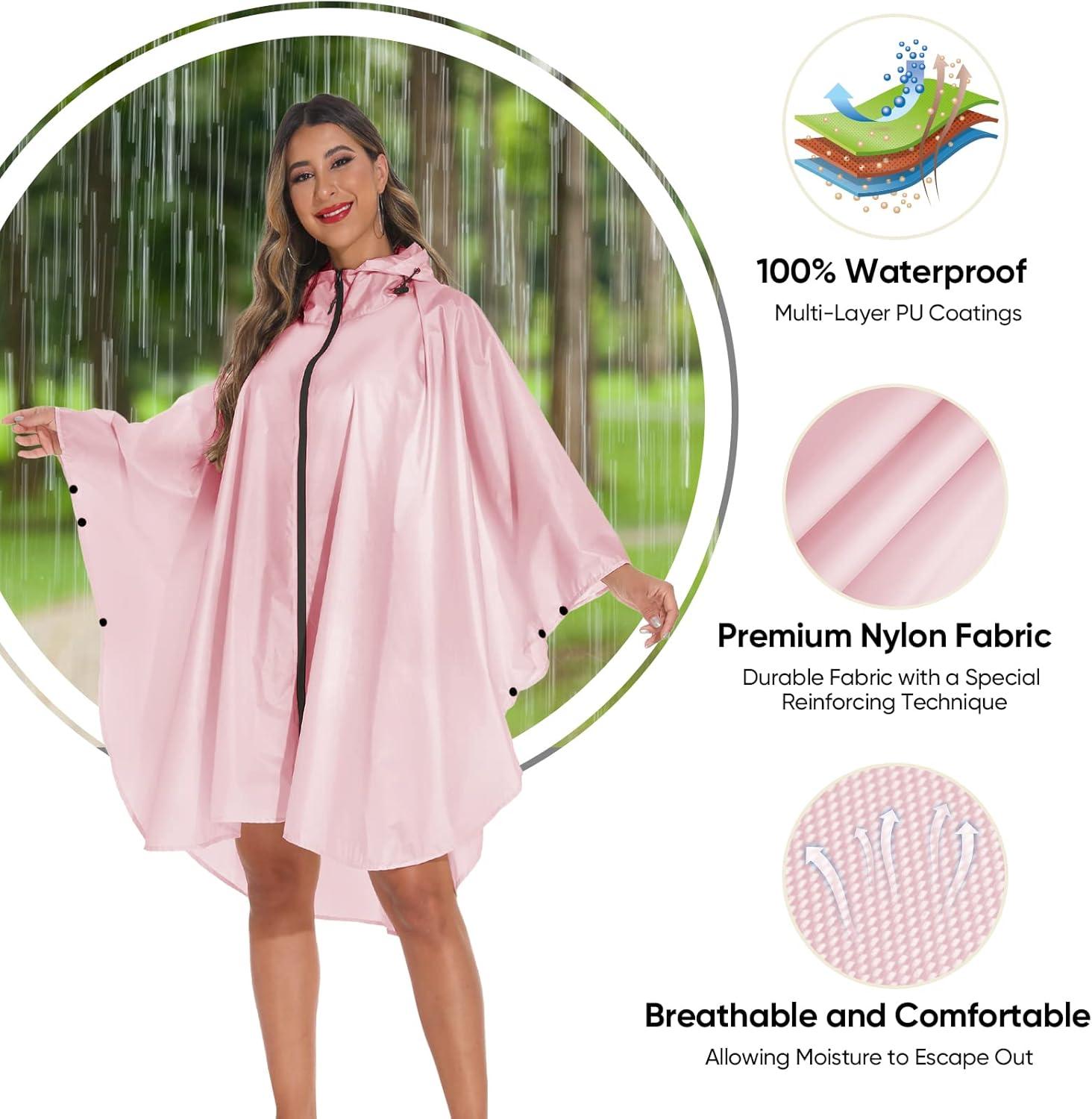 image:imagePTEROMY Hooded Rain Poncho for Adult with Pocket and Zipper Sleeping Bags for Adult
