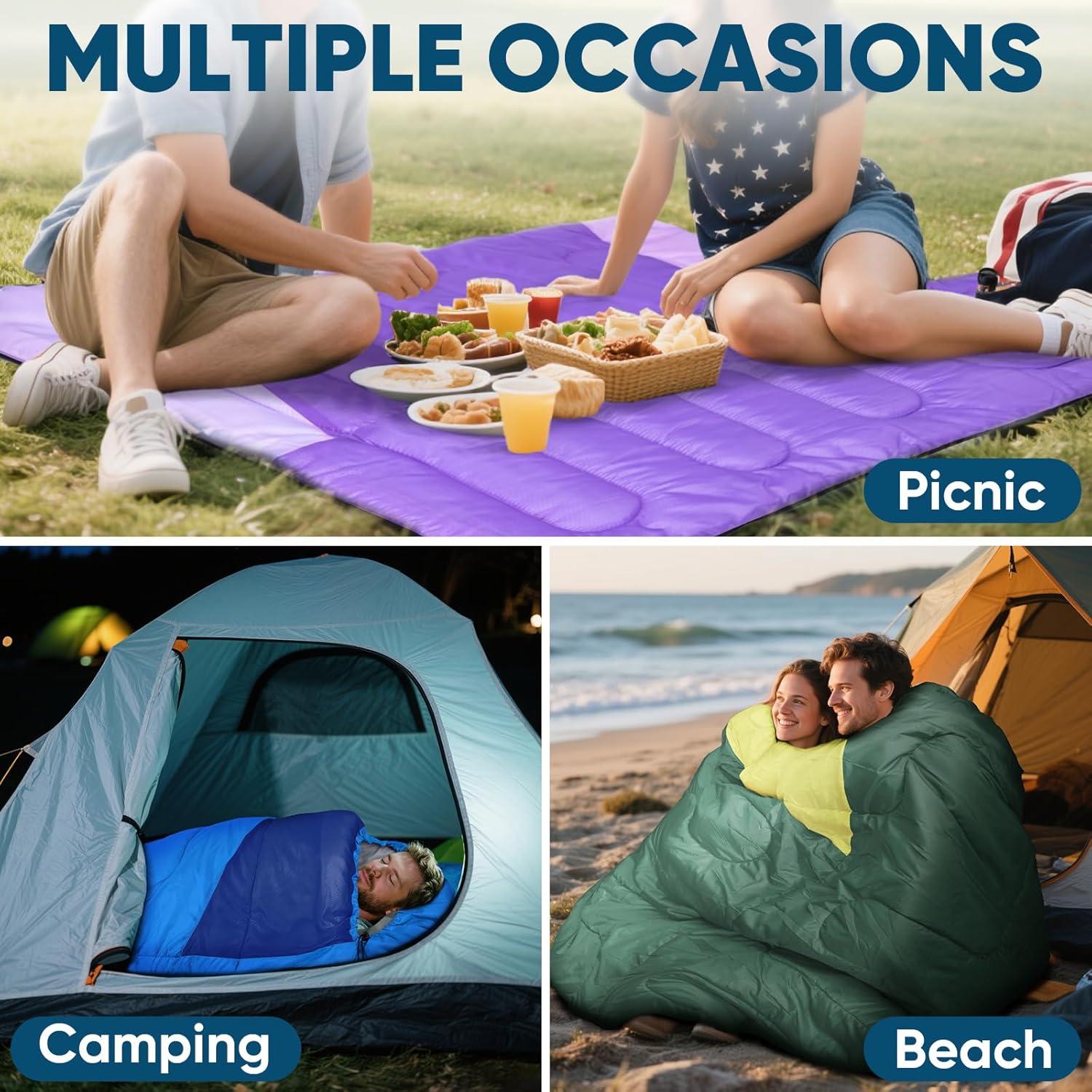 image:imagePTEROMY Sleeping Bags for Adults Lightweight and Machine Washable Water Resistant Backpacking Camping Sleeping Bag for Warm Cold Weather Camping Essentials for Hiking TravelBlue