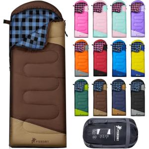 image:imagePTEROMY Sleeping Bags for Adults Lightweight and Machine Washable Water Resistant Backpacking Camping Sleeping Bag for Warm Cold Weather Camping Essentials for Hiking TravelBrown