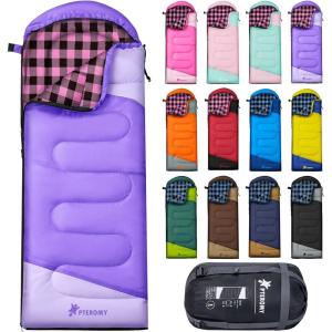 image:imagePTEROMY Sleeping Bags for Adults Lightweight and Machine Washable Water Resistant Backpacking Camping Sleeping Bag for Warm Cold Weather Camping Essentials for Hiking TravelPurple