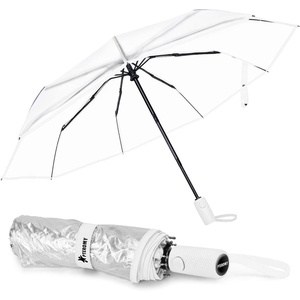 image:imagePTEROMY Windproof Travel Umbrellas for Rain and Sun Withstands 85MPH Winds Auto Open Close Folding Umbrella with Ergonomic Handle Quick Dry Canopy for Commuting or BackpackClearWhite